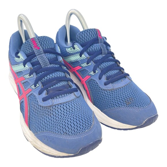 ASICS Gel-Contend 6 Womens 1012A571 Blue Pink Athletic Running Shoes US 9 Wide - Picture 1 of 7
